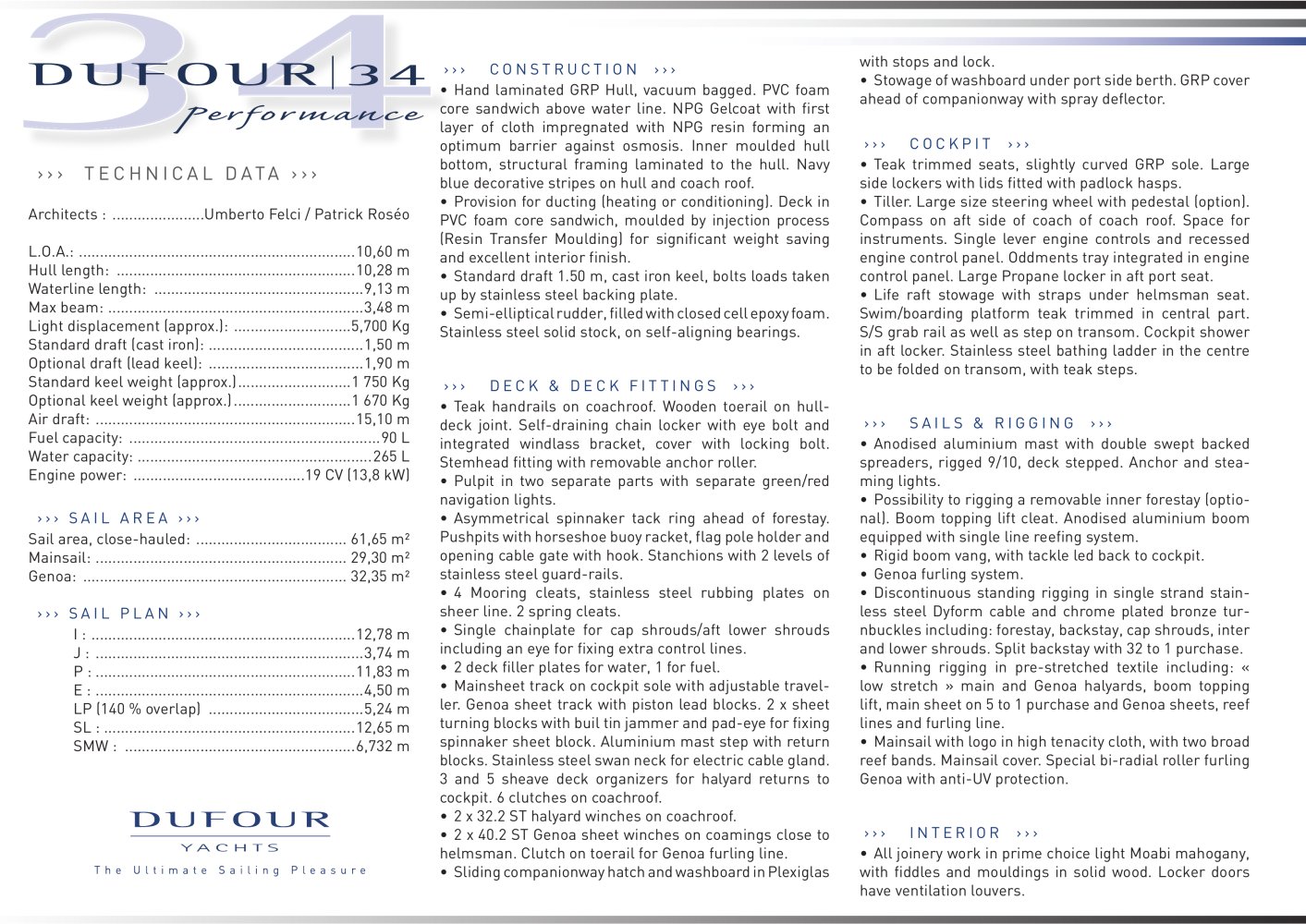 Dufour Yachts - 3074, 3343, 3644, 4310, 3400, 152381, 4413, 3466, 3448