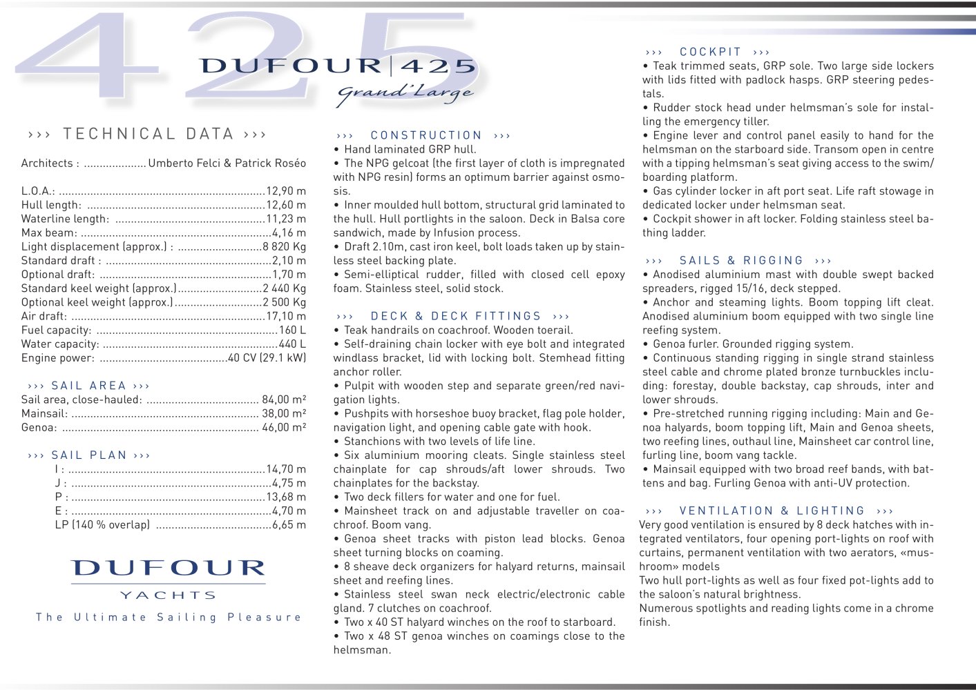 Dufour Yachts - 3073, 3343, 3644, 4310, 3400, 152536, 34015, 152378, 34885