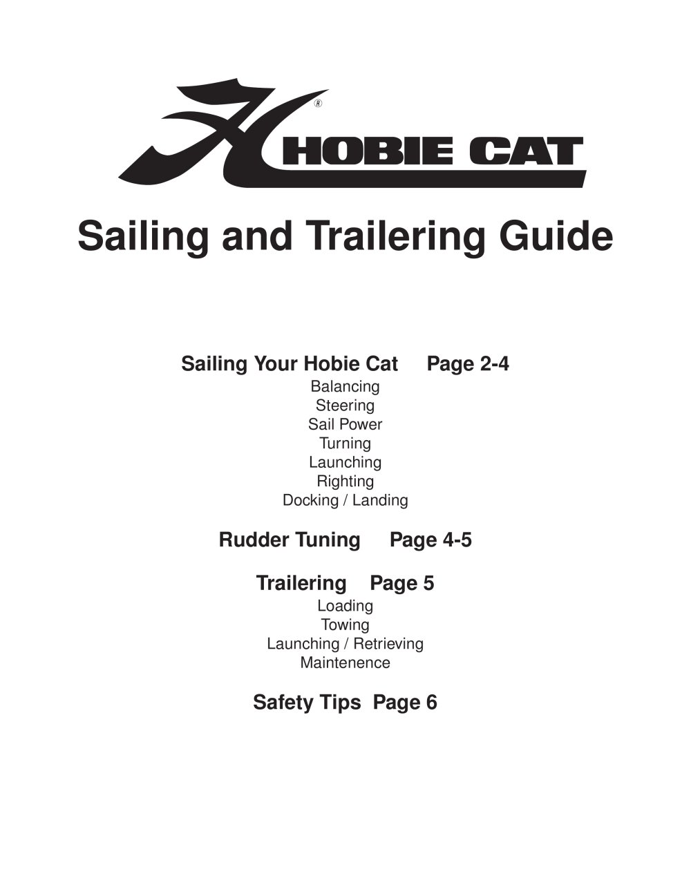 HOBIES CTALOGUE - Hobie Cat USA