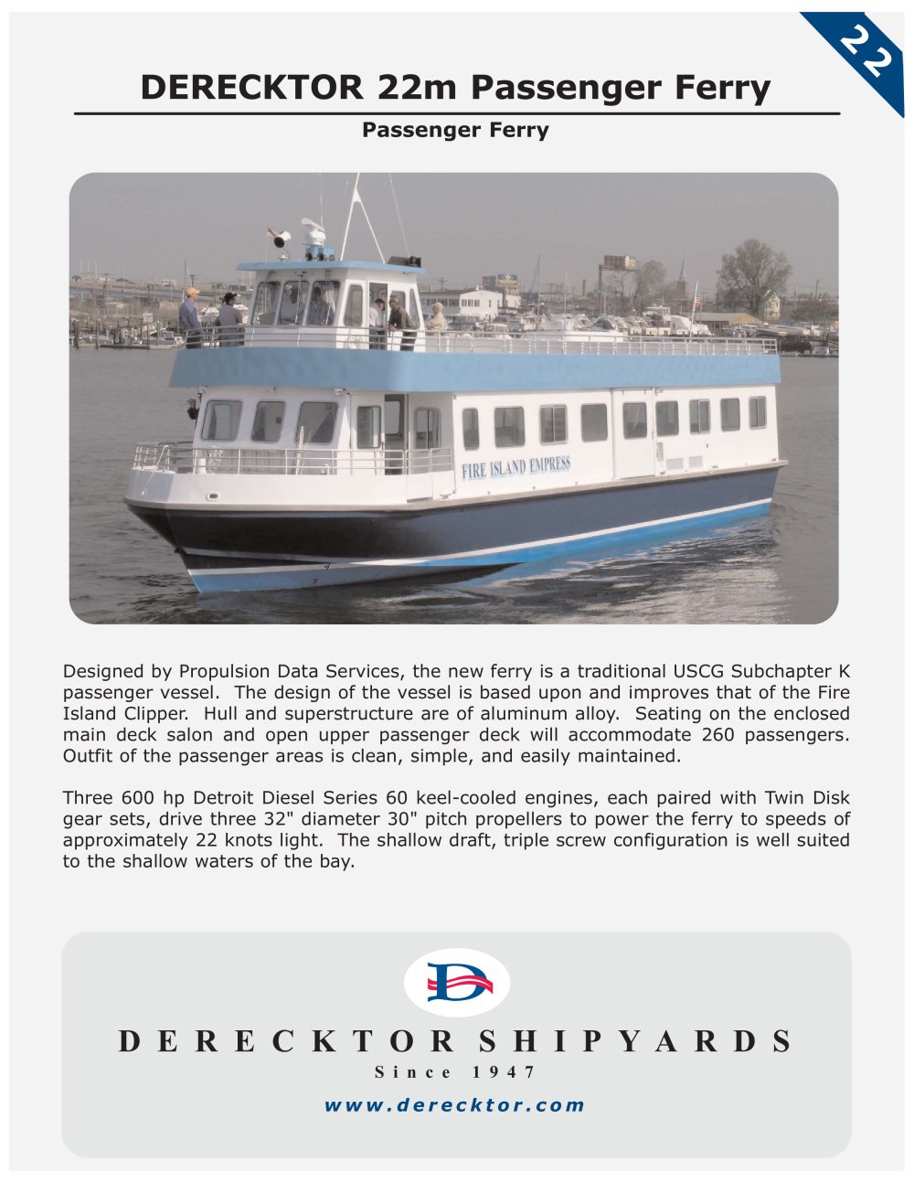DERECKTOR 22m Passenger Ferry - Derecktor