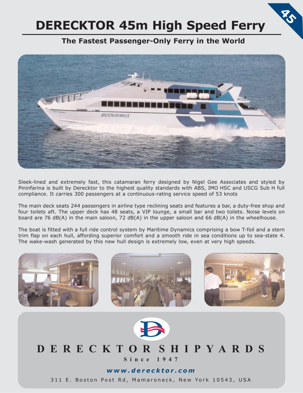 DERECKTOR 45m High Speed Ferry - Derecktor