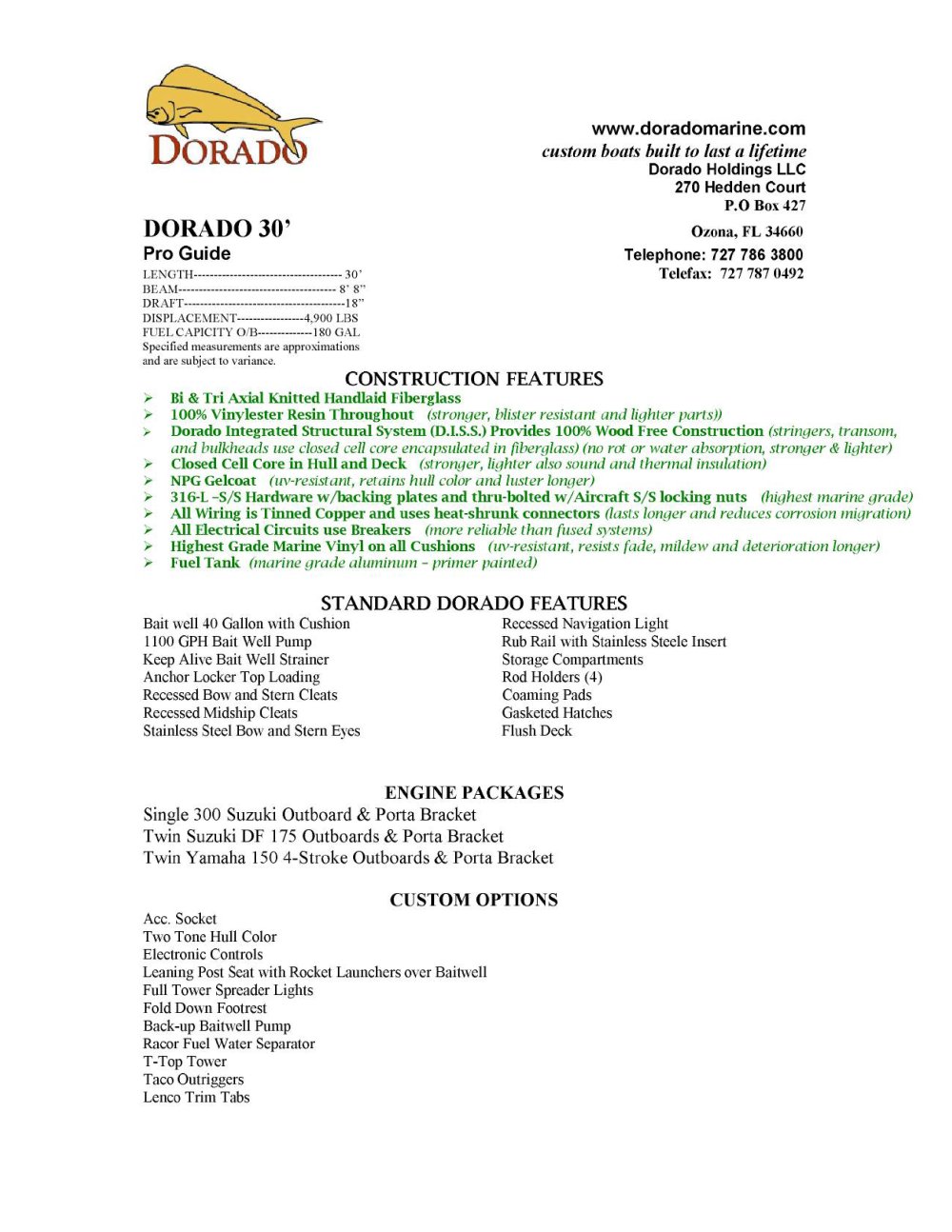 DORADO 30 PRO GUIDE - Dorado