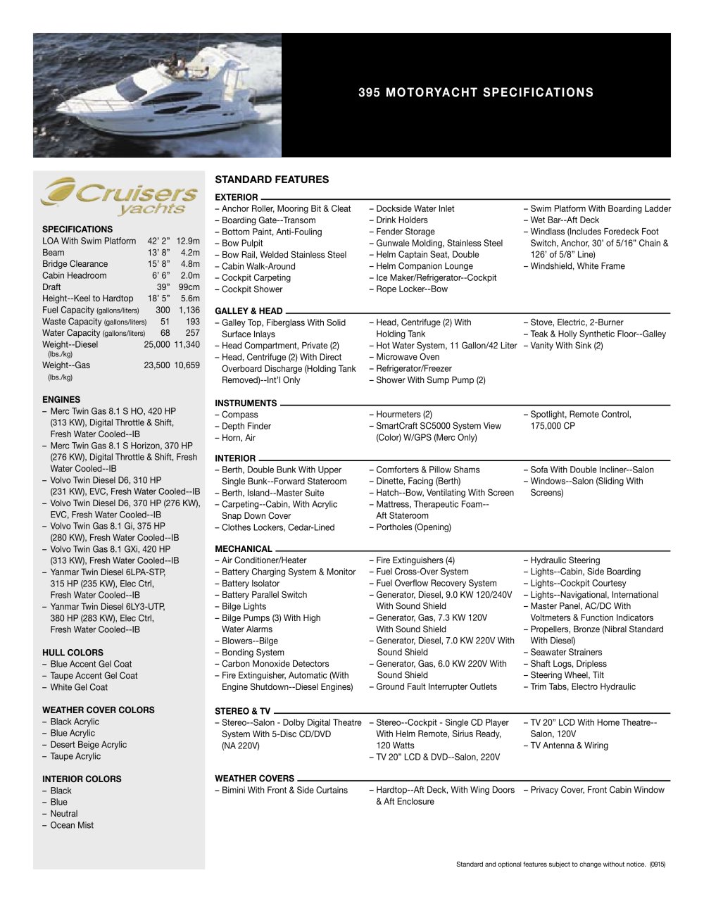 395 MOTORYACHT - Cruisers