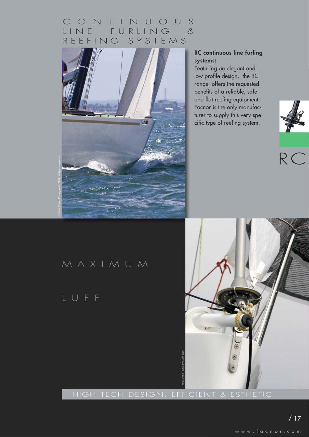 Headsail furler: Endless line range - Facnor