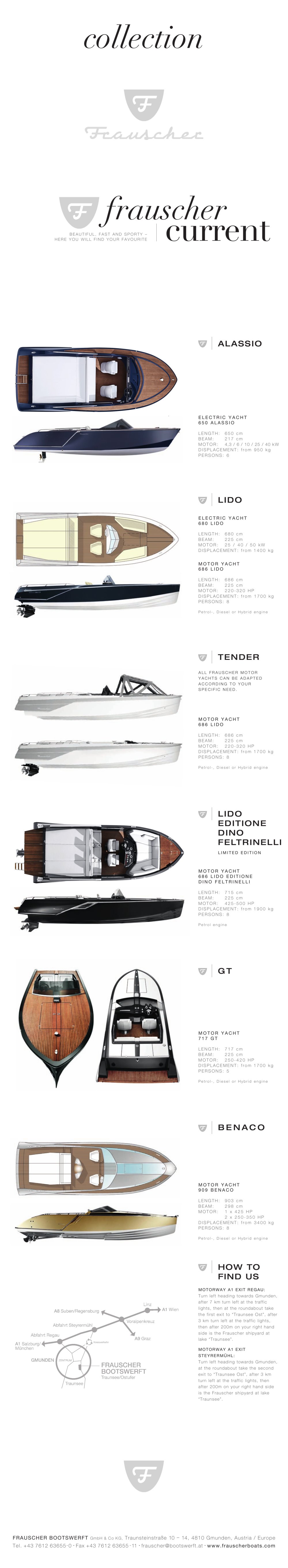 Frauscher collection folder - the complete range of all Frauscher models - FRAUSCHER BOOTSWERFT