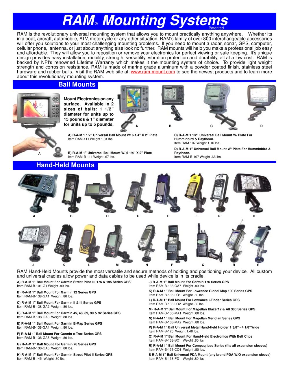 Marine catalog - Ram Mount
