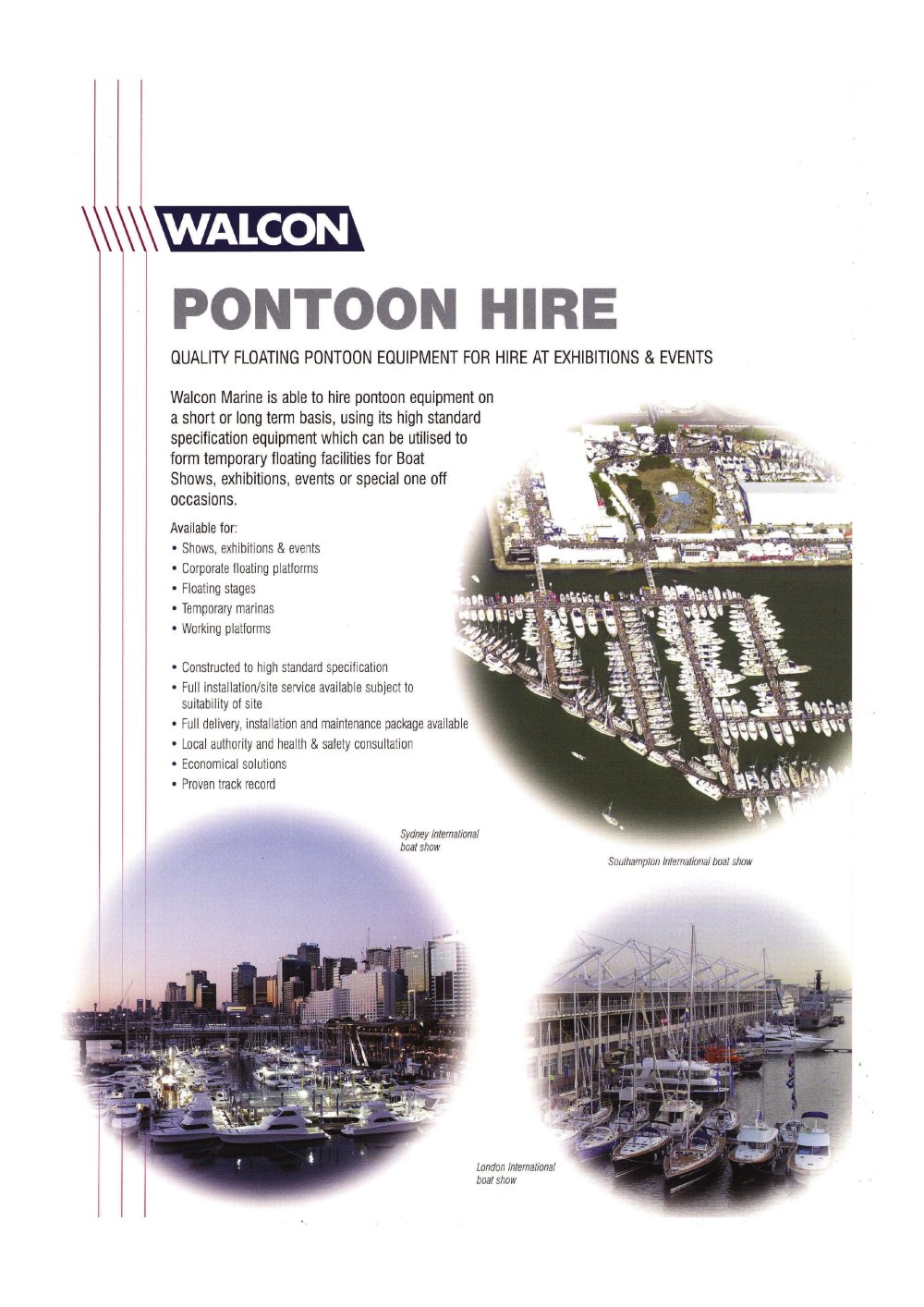 Pontoon Hire - Walcon Marine