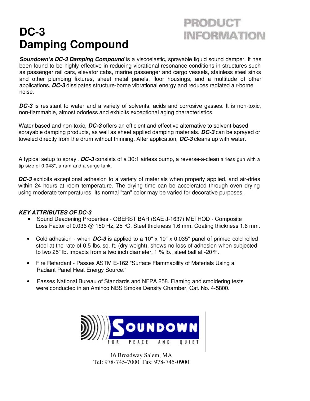 Soundown Corporation - 62828, 59796, 18522, 16423