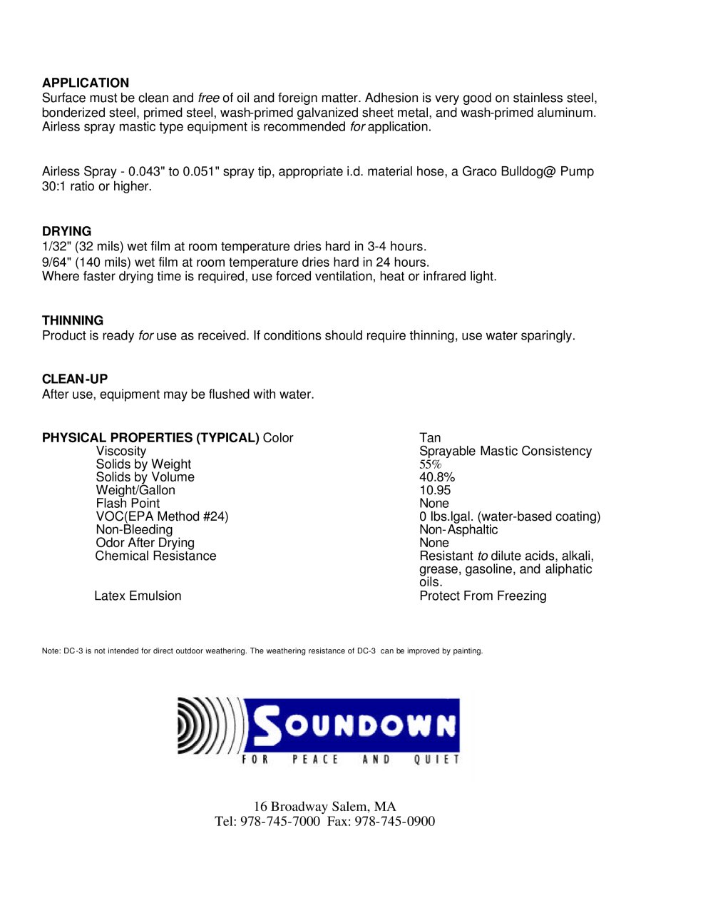 Soundown Corporation - 139357, 62469, 59800, 16423, 63956, 57323