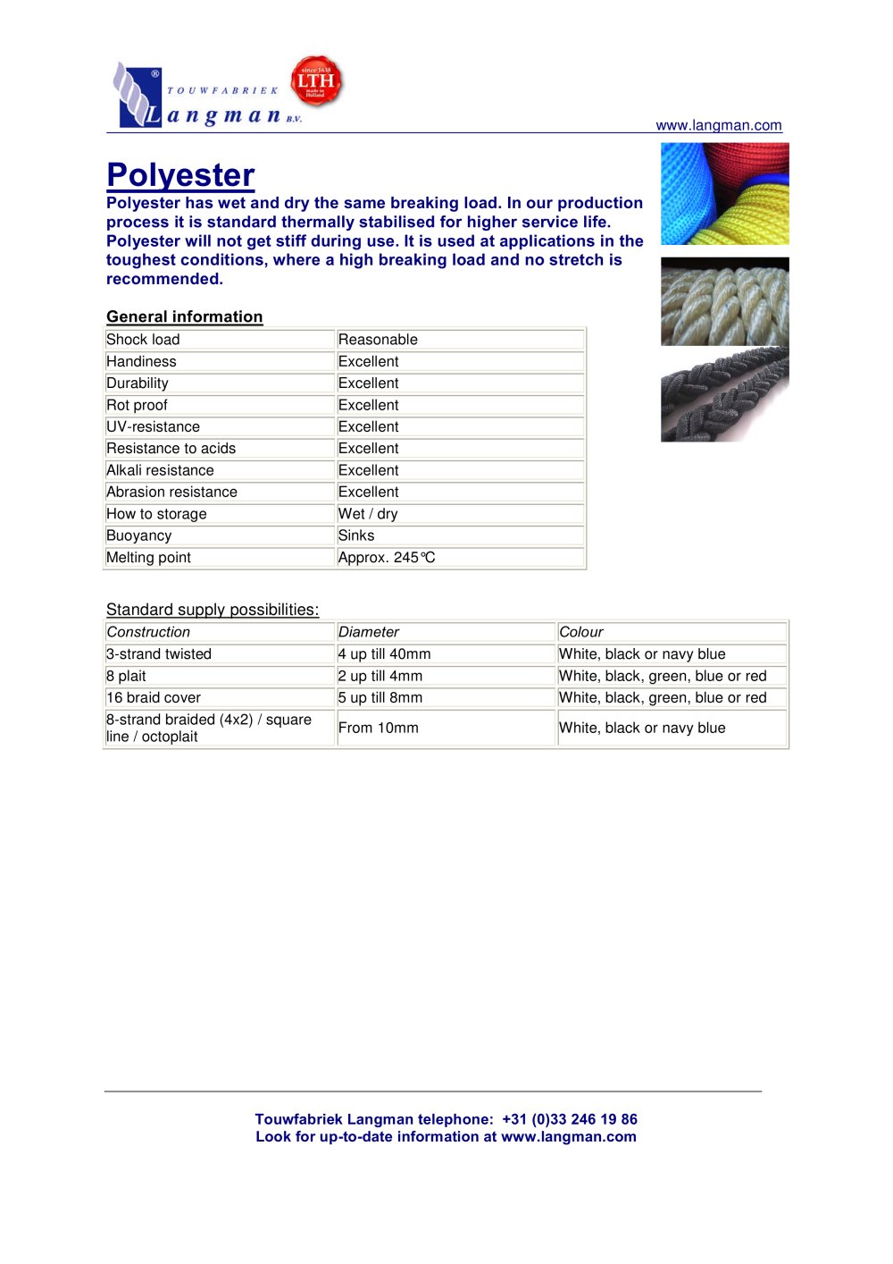 Polyester - Langman Touwfabriek