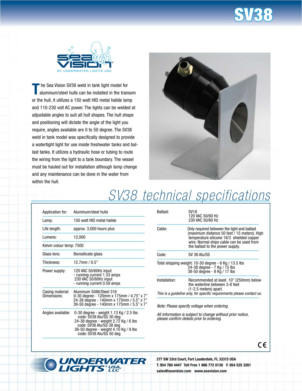 SV 38 - Underwater Lights - Sea Vision