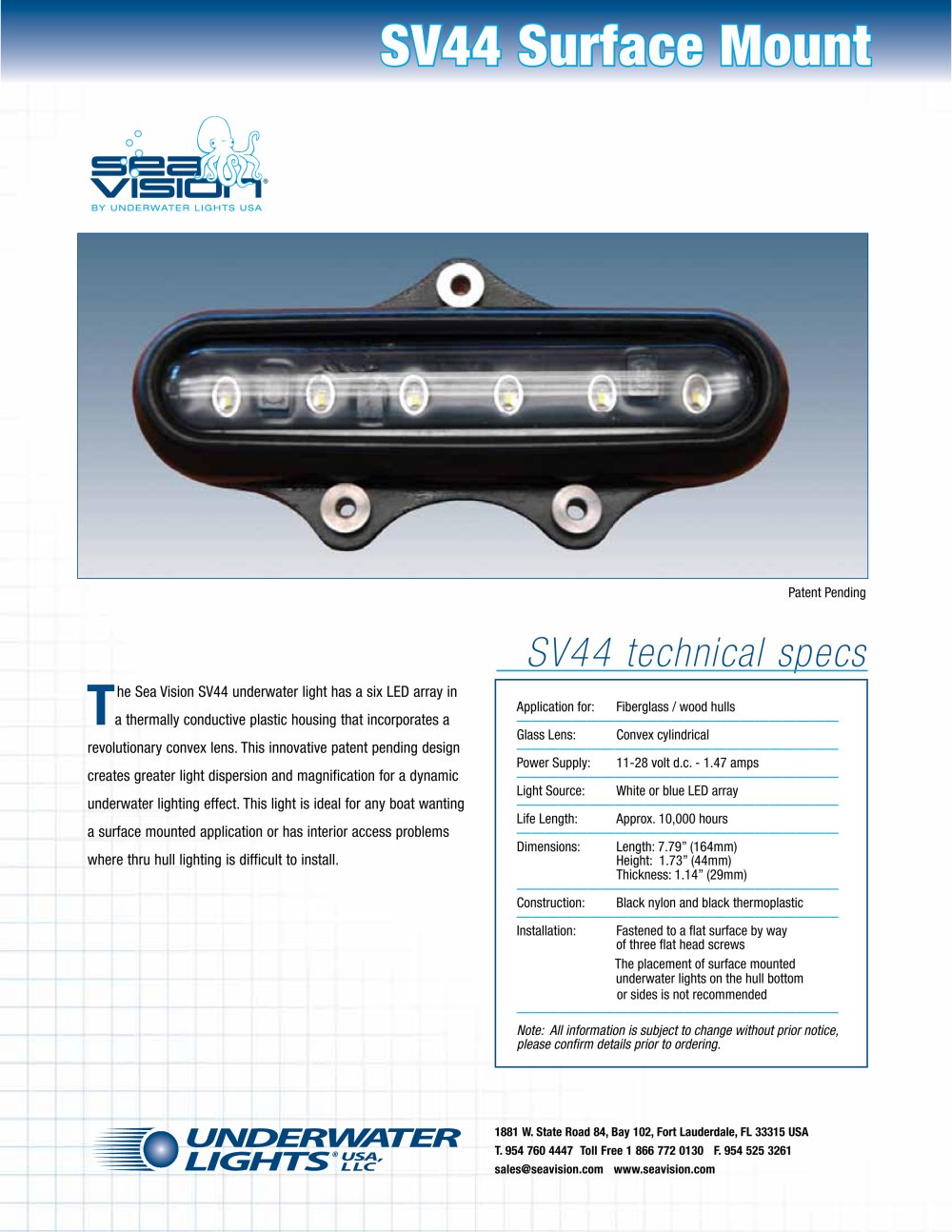 SV 44 SURFACE - Underwater Lights - Sea Vision