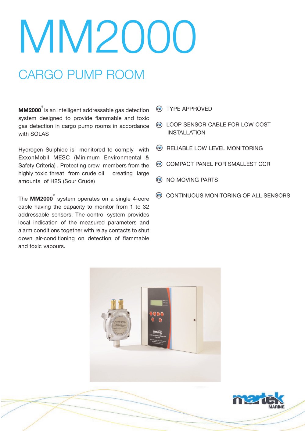 MM2000 Pump Room Gas Detection - Martek Marine