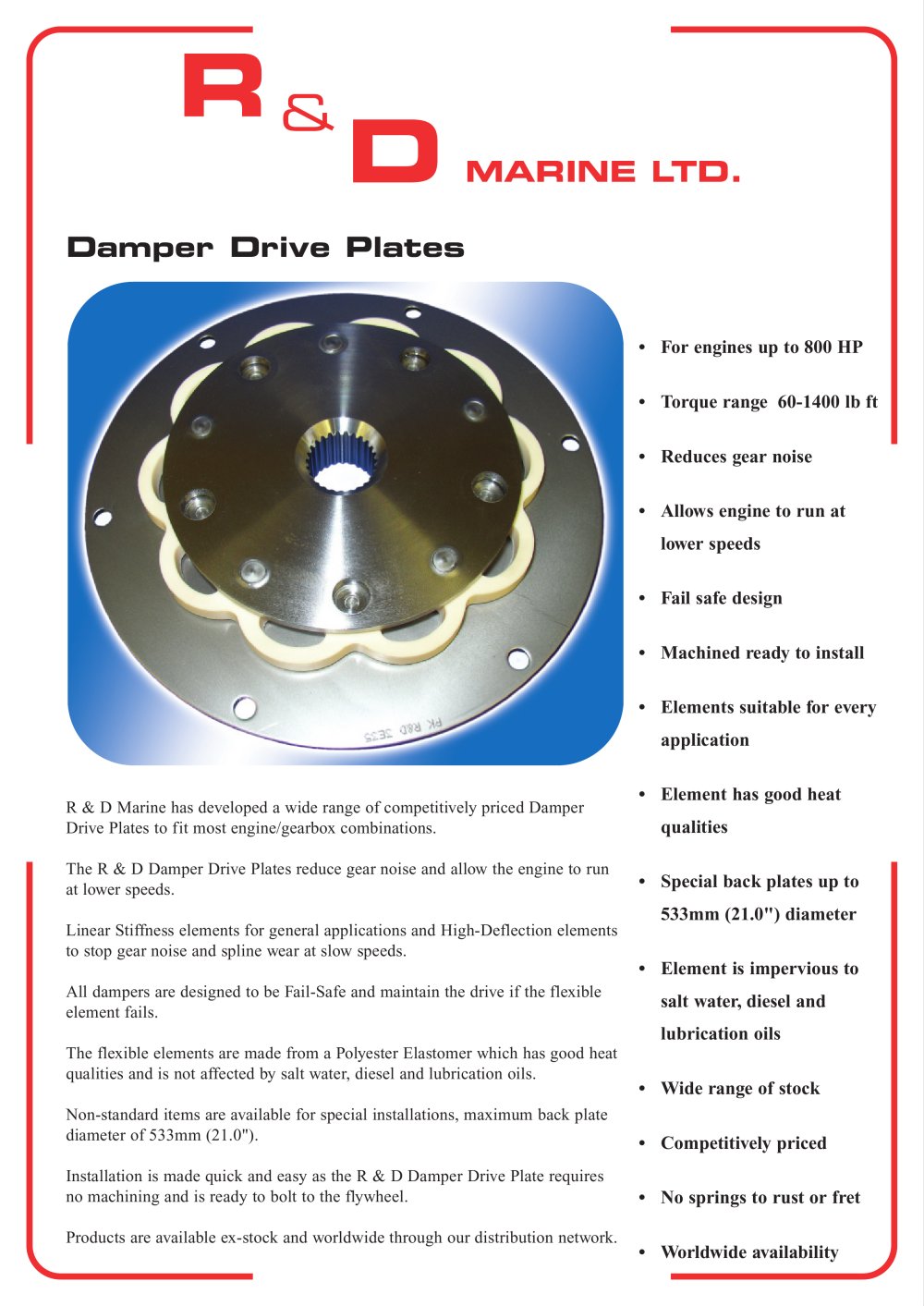 Damper Drive Plates - R&D Marine