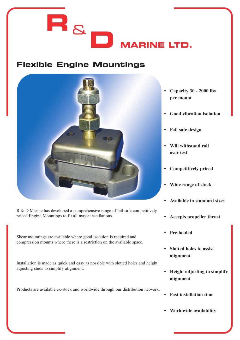 Flexible Engine Mountings - R&D Marine