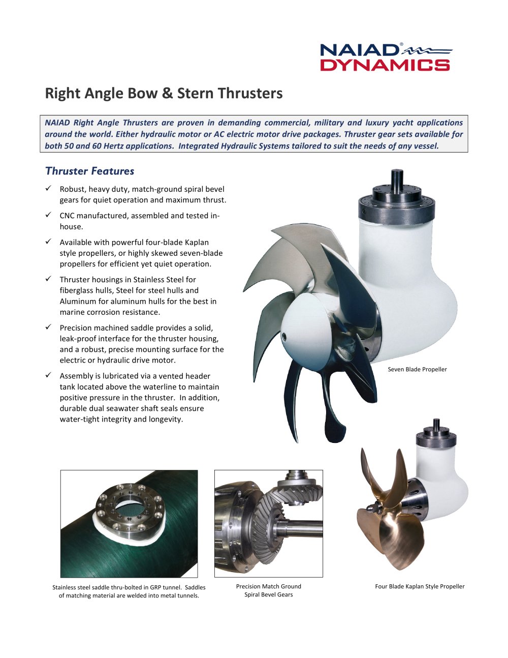 Right Angle Bow and Stern Thrusters - NAIAD DYNAMICS