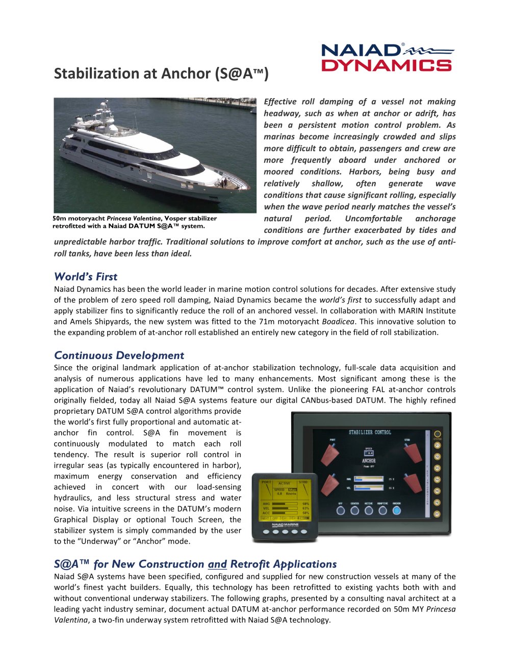Stabilization at Anchor - NAIAD DYNAMICS