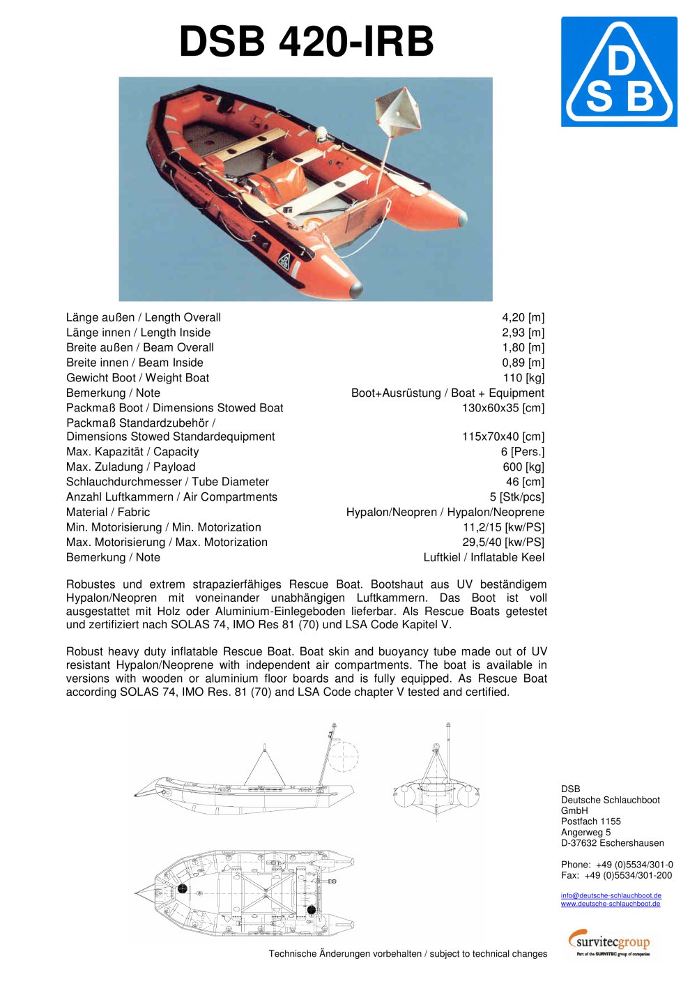 DSB 420-IRB - Deutsche Schlauchboot