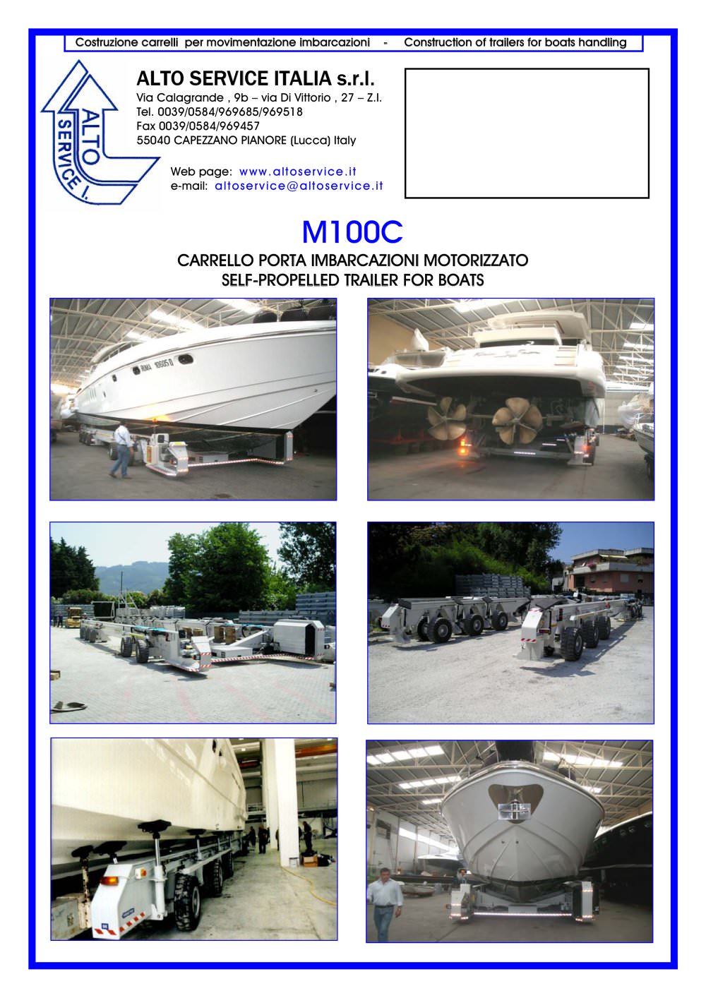 SELF PROPELLED BOAT TRAILER M100C - ALTO SERVICE ITALIA S.r.l.
