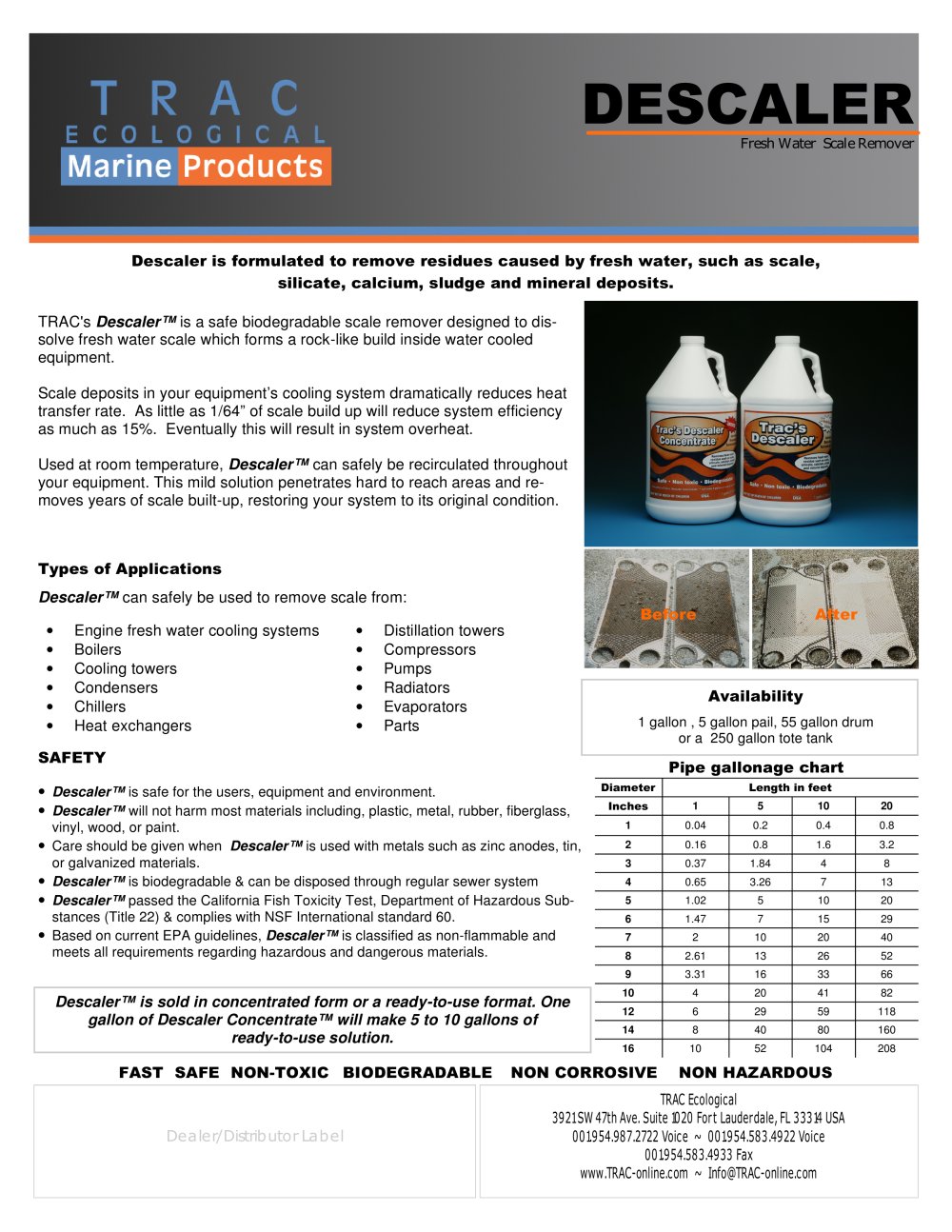 TRAC descaler - TRAC Ecological Marine Products