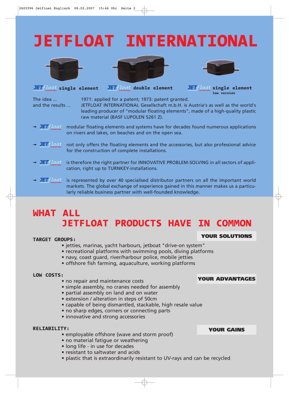 JETFLOAT INTERNATIONAL GmbH - 4471