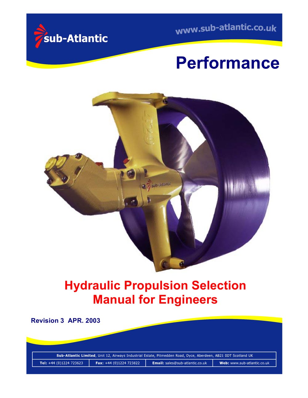 Hydraulic Propulsion Selection Manual for Engineers - Sub-Atlantic