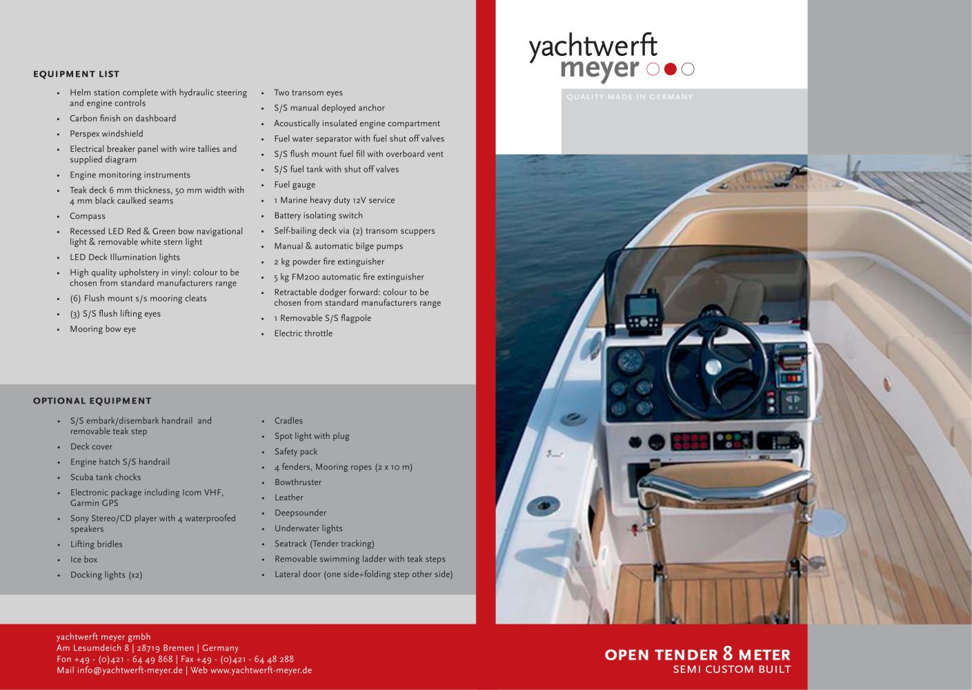 Open Tender 8 - Yachtwerft Meyer