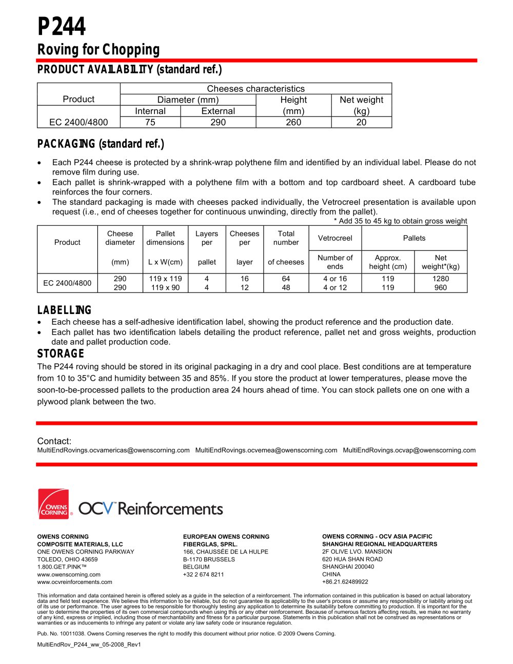 Vetrotex - OCV Reinforcements - 61317, 253986, 62981, 57322