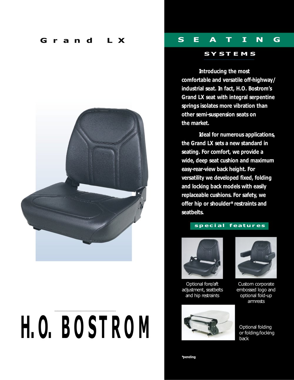 GRAND LX - H.O. Bostrom Co Inc