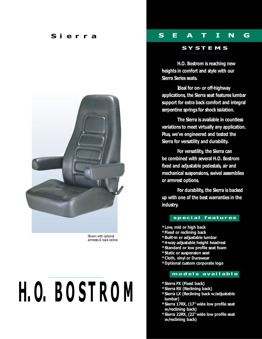 SIERRA - H.O. Bostrom Co Inc