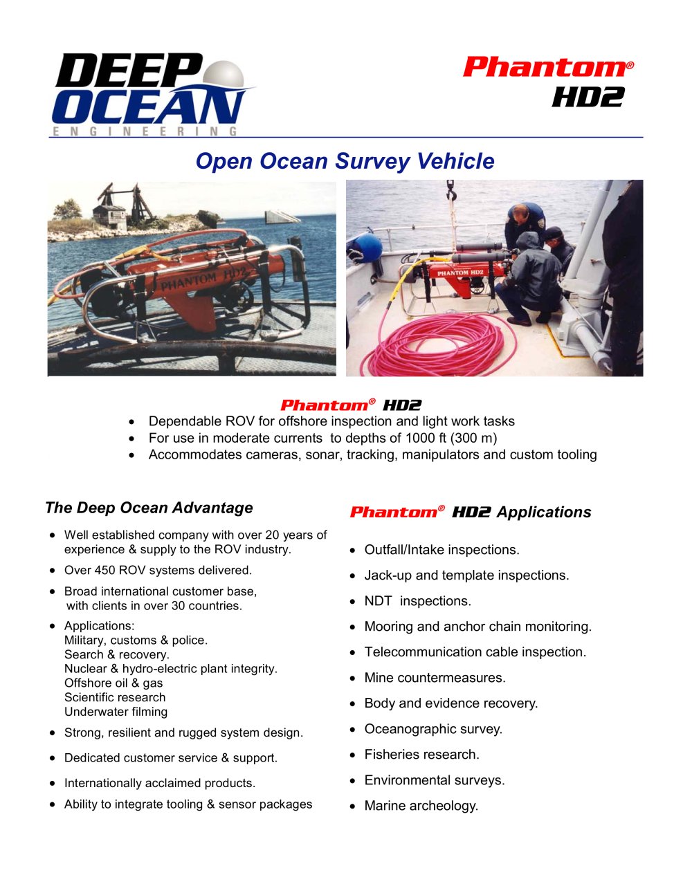 PHANTHOM HD2 - Deep Ocean Engineering