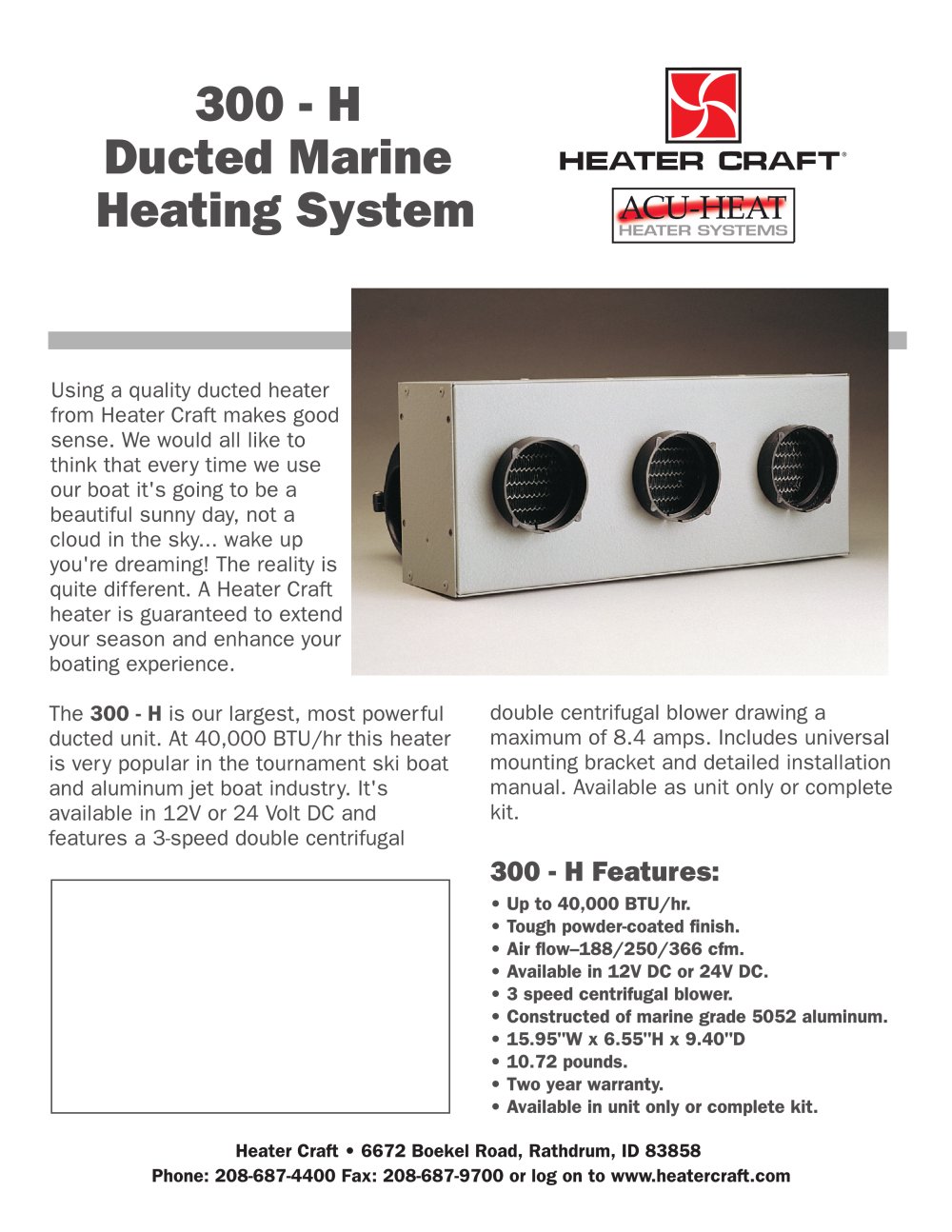 300-H heater - Heater Craft