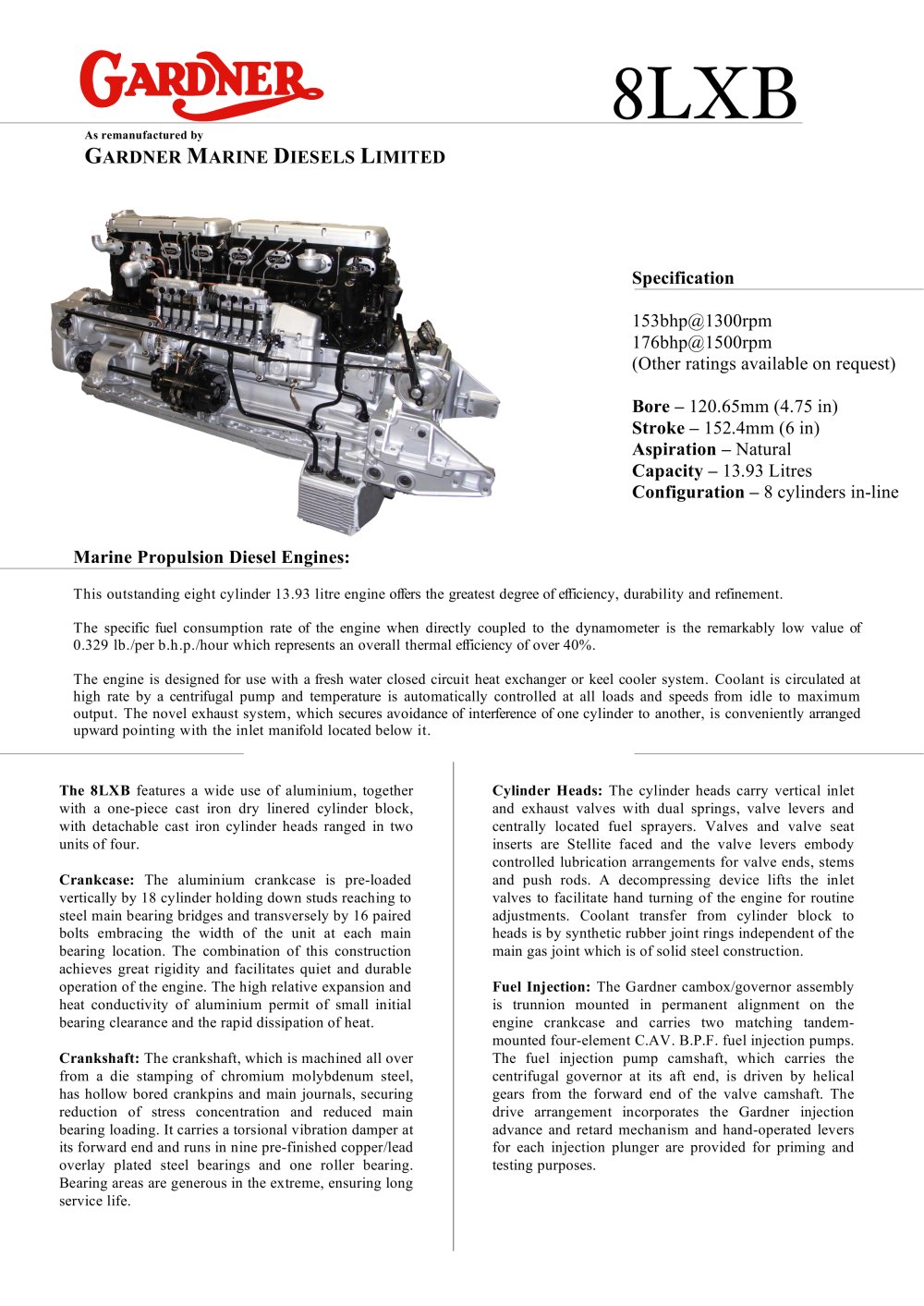 Gardner 8LXB engine - Gardner Marine Diesels