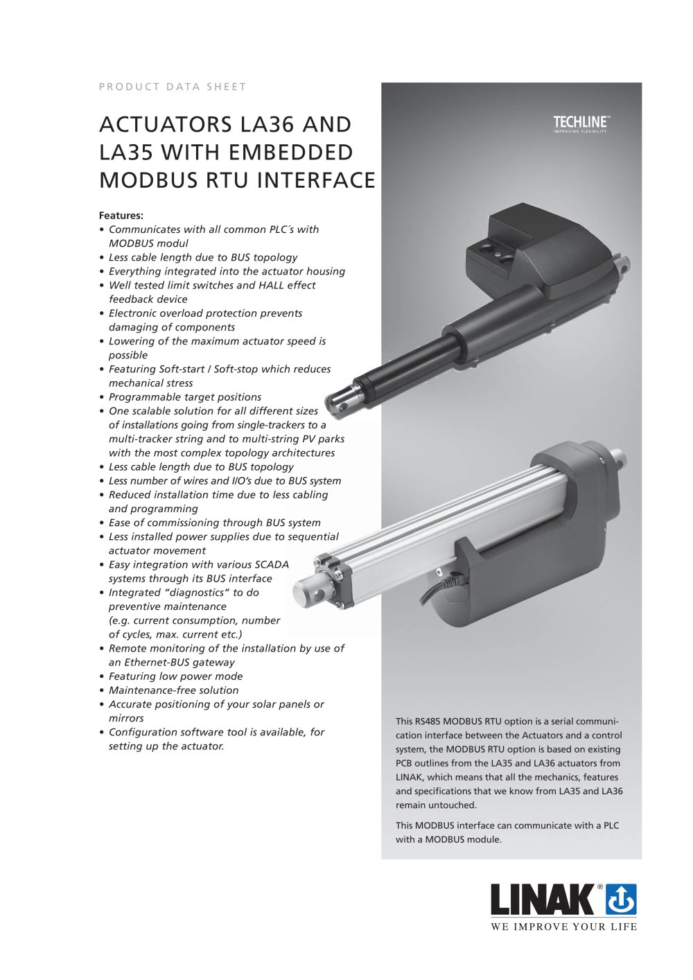 linear actuator la35 MODBUS - 1 / 2 Pages