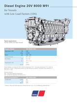 MTU Diesel Engine 20V 8000 M91 for Vessels with Low Load Factors (1DS)