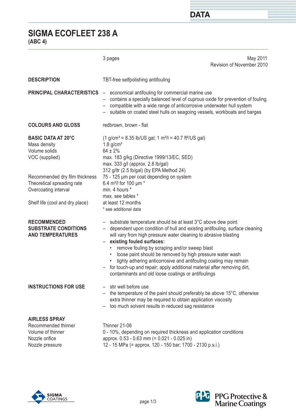sigma ecofleet 238 a sigma coatings ppg pmc pdf catalogues ppg sds sheets