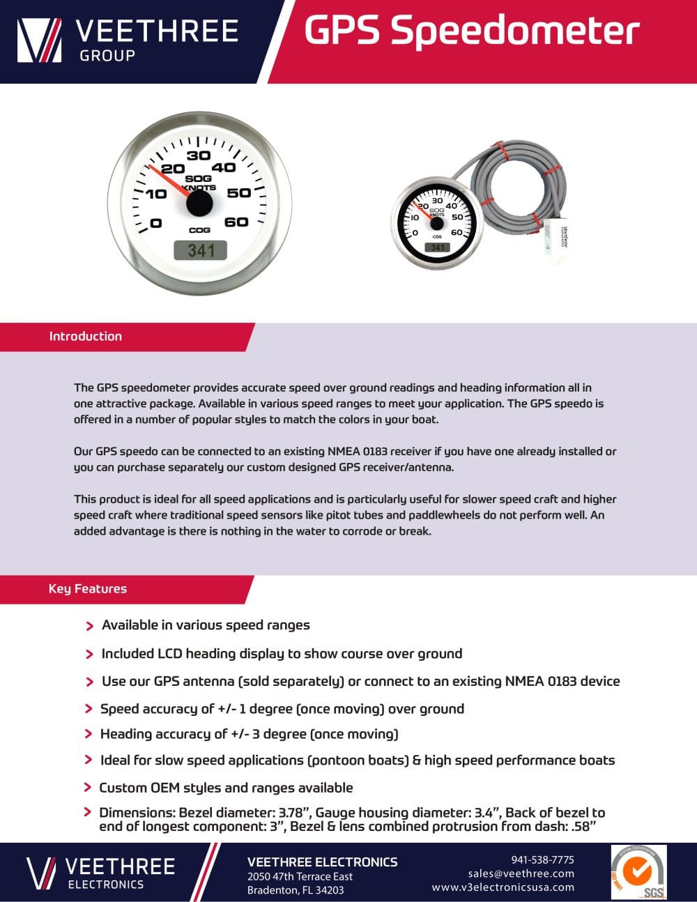GPS Speedometer boat log - Veethree Electronics and Marine LLC