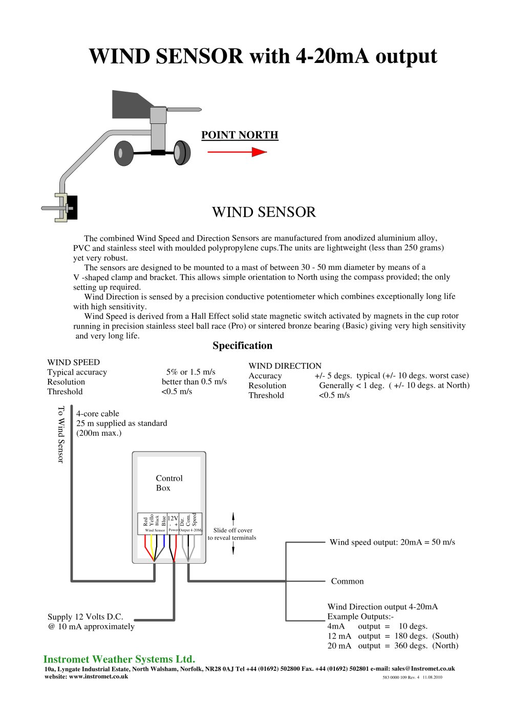 WIND SENSOR with 4-20mA output - 1 / 1 Pages