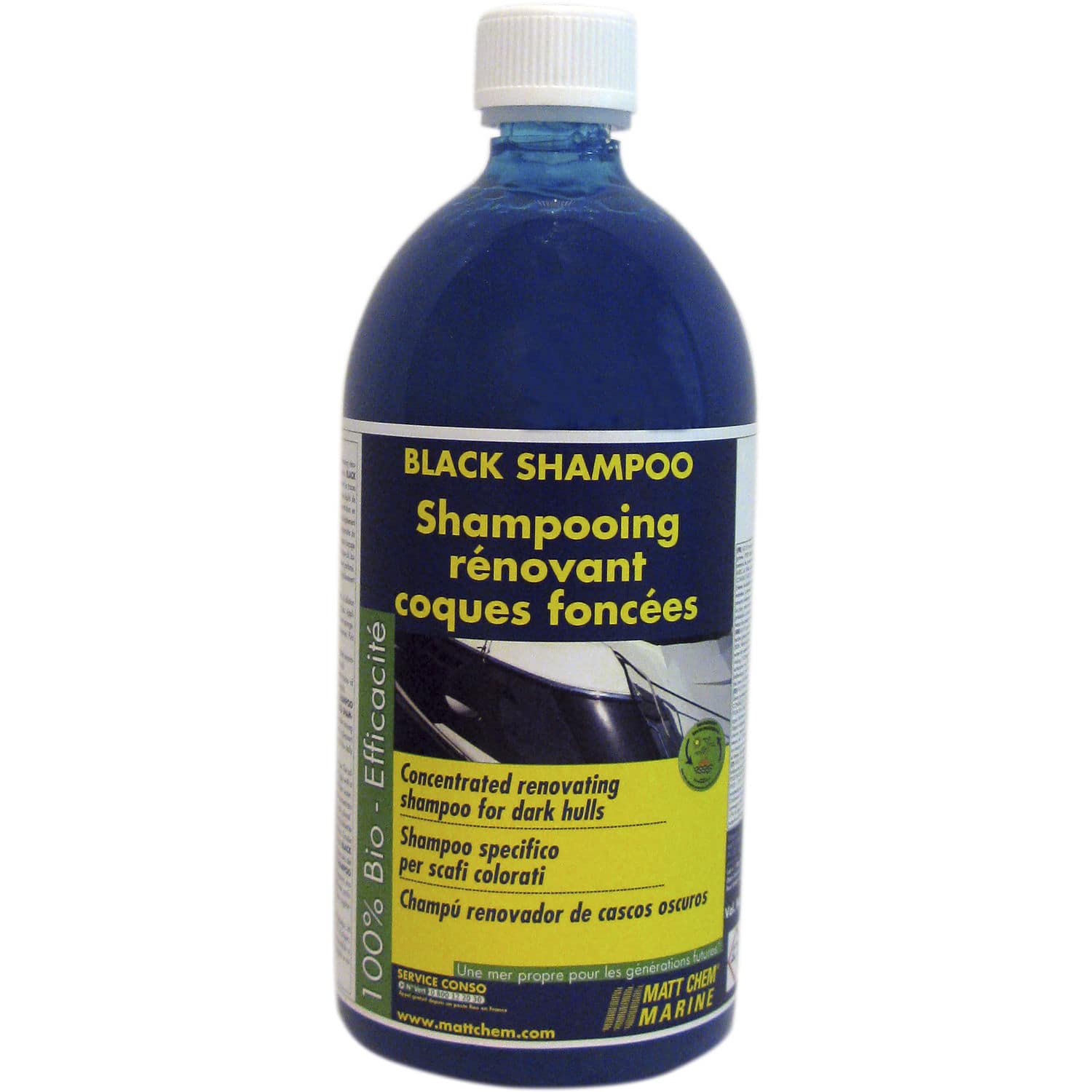 Produto De Limpeza Para Casco Black Shampoo Matt Chem Marine Para