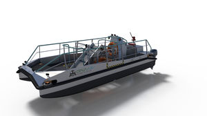 barco de combate à poluição / catamarã / com motor de popa