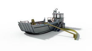barcaça de trabalho / barco de combate à poluição / com motor de centro