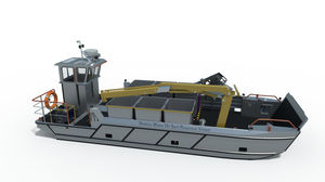 barcaça de trabalho / barco de combate à poluição / com motor de centro