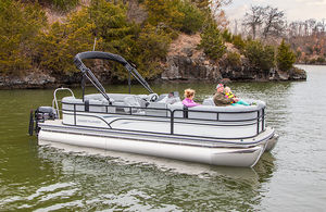 pontoon boat com motor de popa / tri-tube / para esqui aquático / em alumínio