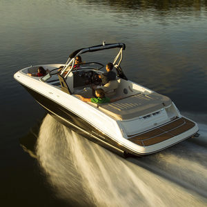 lancha de proa aberta de rabeta / com motor de popa / com console dupla / bowrider