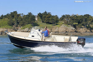 lancha Day Cruiser com motor de popa / com casco planante / open / com console central