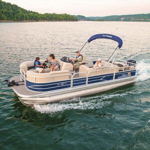 pontoon boat com motor de popa / tri-tube / de pesca esportiva / máx. 10 pessoas