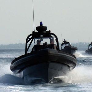 barco-patrulha / com motor de popa / barco inflável semirrígido