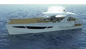 barco com fundo de vidro / catamarã / com motor de centro