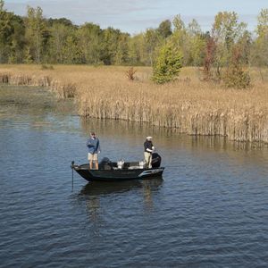 bay boat com motor de popa / com console dupla