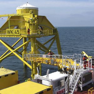 passarela para navio de apoio offshore / telescópica / com compensação de movimento / hidráulica